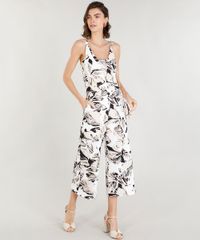 Macacao-Pantacourt-Feminino-com-Vazado-Estampado-de-Folhagem-Decote-V--Off-White-9369556-Off_White_3