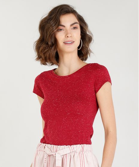 Blusa-Feminina-Basica-Botone-Manga-Curta-Decote-Redondo-Vinho-9278286-Vinho_1
