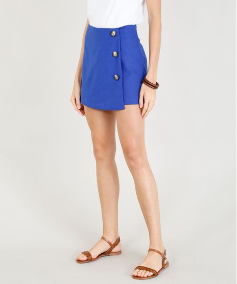 Short-Saia-Feminino-em-Linho-com-Botoes-Azul-Royal-9393120-Azul_Royal_1