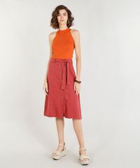 Saia-Feminina-Midi-com-Botoes-e-Faixa-para-Amarrar-Cobre-9365656-Cobre_3