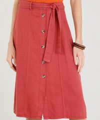 Saia-Feminina-Midi-com-Botoes-e-Faixa-para-Amarrar-Cobre-9365656-Cobre_4