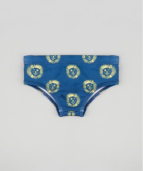 Sunga-Infantil-Slip-Estampada-de-Leoes-Azul-Marinho-9302170-Azul_Marinho_1