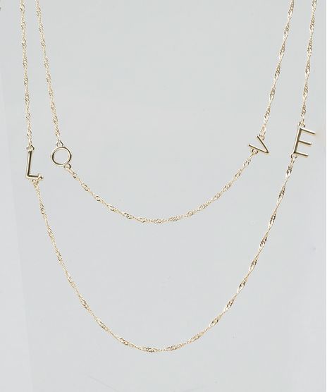 Colar-Feminino-Duplo--Love--Dourado-9292837-Dourado_1