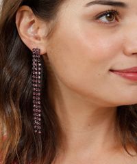 Brinco-Feminino-com-Franja-de-Strass-Grafite-9281026-Grafite_2