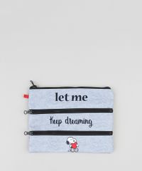 Necessaire-Feminina-Snoopy-Estampada-com-Divisorias-Cinza-Mescla-9422766-Cinza_Mescla_1