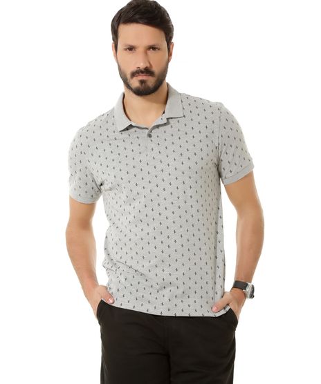 Polo-em-Piquet-Estampada-de-Cactos-Cinza-Mescla-8367682-Cinza_Mescla_1