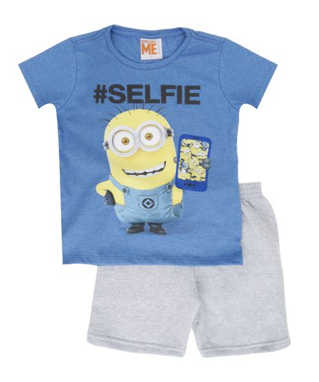 Conjunto-de-Camiseta-Azul---Bermuda-Minions-Cinza-Mescla-8407272-Cinza_Mescla_1