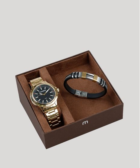 Kit-de-Relogio-Analogico-Mondaine-Masculino---Pulseira---83400GPMVDE2K1-Dourado-9474642-Dourado_1