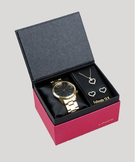 Kit-de-Relogio-Analogico-Lince-Feminino---Brinco---Colar---LRGJ079L-G2KX-Dourado-9474583-Dourado_1