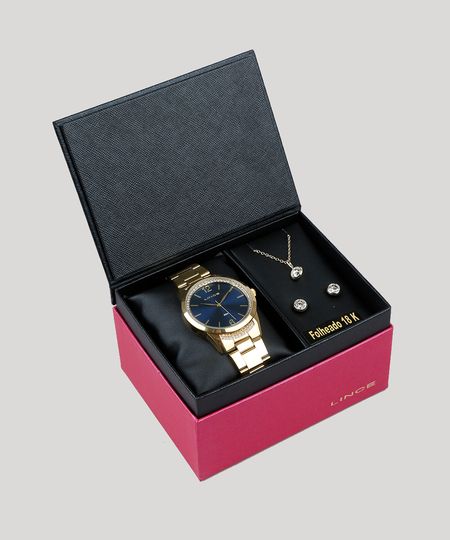 Kit-de-Relogio-Analogico-Lince-Feminino---Brinco---Colar---LRGJ075L-D2KX-Dourado-9474568-Dourado_1