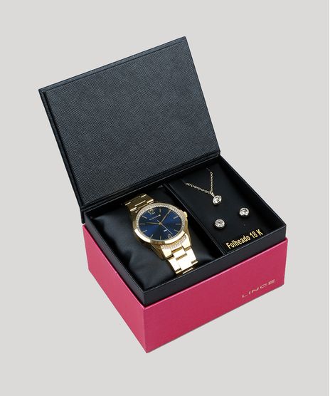 Kit-de-Relogio-Analogico-Lince-Feminino---Brinco---Colar---LRGJ075L-D2KX-Dourado-9474568-Dourado_1