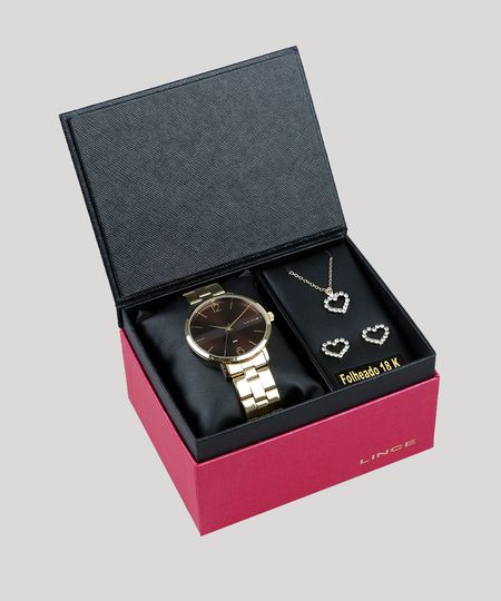 Kit-de-Relogio-Analogico-Lince-Feminino---Brinco---Colar---LRGJ074L-N2KX-Dourado-9474559-Dourado_1