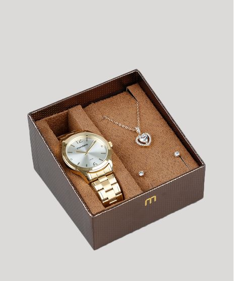 Kit-de-Relogio-Analogico-Mondaine-Feminino---Brinco---Colar---83343LPMVDE1KC-Dourado-9398469-Dourado_1