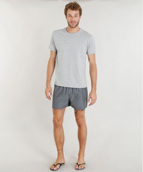 Pijama-Masculino-com-Camiseta-Manga-Curta---Samba-Cancao-Estampada-Cinza-Mescla-9395534-Cinza_Mescla_1