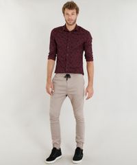 Camisa-Masculina-Slim-Estampada-de-Folhagem-Manga-Longa-Vinho-9253700-Vinho_3