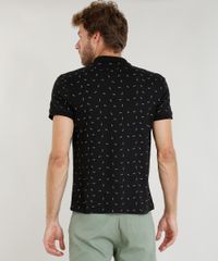 Polo-Masculina-Slim-Fit-Estampada-Mini-Print-Manga-Curta--Preta-9328896-Preto_2