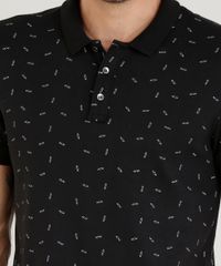 Polo-Masculina-Slim-Fit-Estampada-Mini-Print-Manga-Curta--Preta-9328896-Preto_4