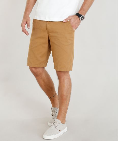 Bermuda-de-Sarja-Masculina-com-Cinto-Trancado-Caramelo-9388498-Caramelo_1