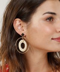 Brinco-Feminino-com-Argola-e-Palha-Dourado-9302570-Dourado_2