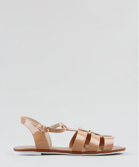 Rasteira-Feminina-Moleca-em-Verniz-com-Tiras-Bege-9378753-Bege_1