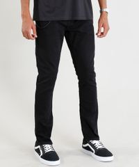 Calca-de-Sarja-Masculina-Carrot-com-Corrente-Preta-9393918-Preto_1
