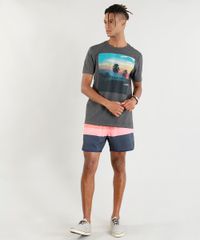 Short-Masculino-Listrado-com-Bolsos-Chumbo-9394445-Chumbo_3 Short-Masculino-Listrado-com-Bolsos-Chumbo-9394445-Chumbo_3