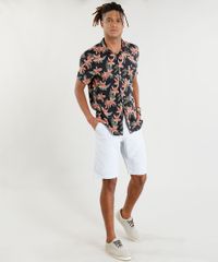 Camisa-Masculina-Estampada-Floral-Manga-Curta-Preta-9395736-Preto_3