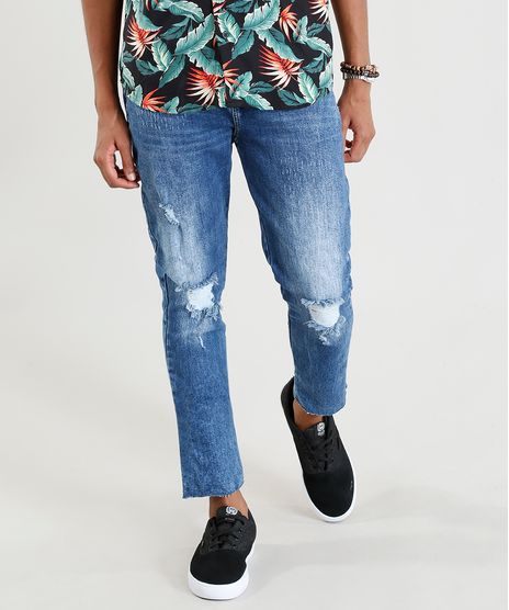 Calca-Jeans-Masculina-Carrot-com-Rasgos-Azul-Medio-9393697-Azul_Medio_1