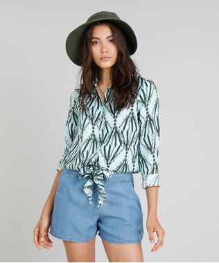 Camisa-Feminina-Cia--Maritima-Estampada-Indian-com-No-Manga-Longa-Verde-Claro-9258142-Verde_Claro_1