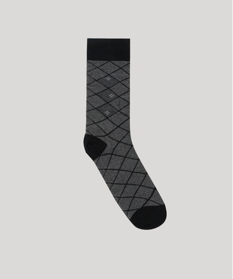 Meia-Masculina-Cano-Alto-Lupo-Estampada-Xadrez-Preta-9448747-Preto_1