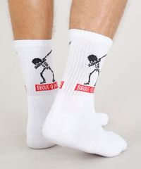 Meia-Masculina-Cano-Alto-Divertida--Segue-o-Baile--com-Caveira-Branca-9437025-Branco_4