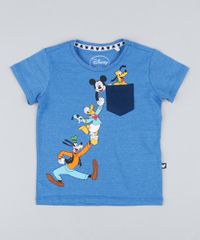 Camiseta-Infantil-Turma-do-Mickey-com-Bolso-Manga-Curta-Gola-Careca-Azul-9427329-Azul_1