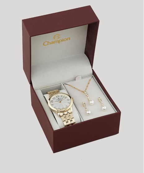 Kit-de-Relogio-Analogico-Champion-Feminino---Colar---Brinco---CN26162W-Dourado-9475350-Dourado_1
