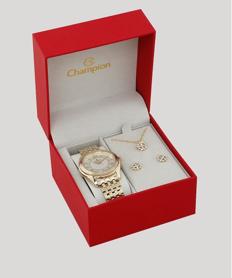 Kit-de-Relogio-Analogico-Champion-Feminino---Colar---Brinco---CN26528W-Dourado-9475359-Dourado_1