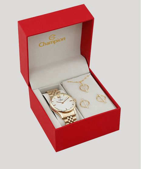 Kit-de-Relogio-Analogico-Champion-Feminino---Colar---Brinco---CN24020W-Dourado-9475368-Dourado_1