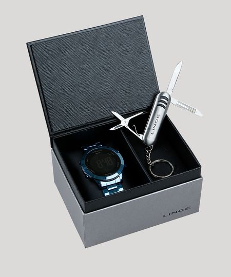 Kit-de-Relogio-Digital-Lince-Unissex---Chaveiro-Canivete---SDPH082L-KD79PXDX-Azul-9400774-Azul_1