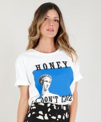 T-Shirt-Feminina-Mindset-Manga-Curta--Honey-I-Don-t-Care--Branca-9470829-Branco_1