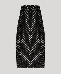 Saia-Feminina-Midi-Estampada-de-Poa-com-Fendas-Preta-9247472-Preto_6