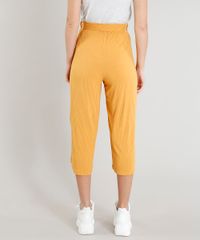 Calca-Pantacourt-Feminina-Canelada-com-Faixa-de-Amarrar-Mostarda-9439860-Mostarda_2