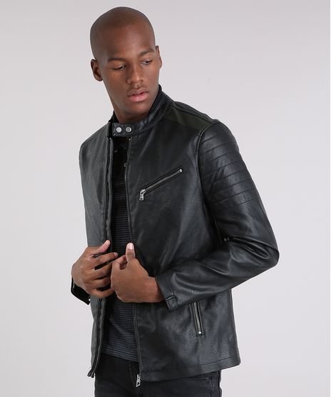 Jaqueta-Masculina-Biker-Water-Reppelent-com-Bolsos-Preta-8851847-Preto_1