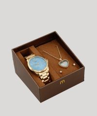 Kit-de-Relogio-Analogico-Mondaine-Feminino---Colar---Brinco---99128LPMKDE3K2-Dourado-9474750-Dourado_1