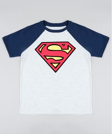 Camiseta-Infantil-Super-Homem-Raglan-Manga-Curta-Gola-Careca-Cinza-Mescla-Claro-9410328-Cinza_Mescla_Claro_1