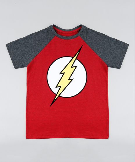 Camiseta-Infantil-The-Flash-Raglan-Manga-Curta-Gola-Careca-Vermelha-9410327-Vermelho_1