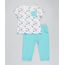 Conjunto-Infantil-de-Camiseta-Estampada-de-Panda-Manga-Curta-Cinza-Mescla-Claro---Calca-em-Moletom---Babador-Verde-Claro-9205073-Verde_Claro_1