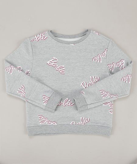 Blusao-Infantil-Barbie-em-Moletom-Decote-Careca-Cinza-Mescla-9410408-Cinza_Mescla_1 Blusao-Infantil-Barbie-em-Moletom-Decote-Careca-Cinza-Mescla-9410408-Cinza_Mescla_1