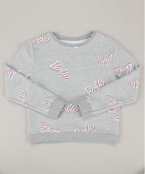 Blusao-Infantil-Barbie-em-Moletom-Decote-Careca-Cinza-Mescla-9410408-Cinza_Mescla_1