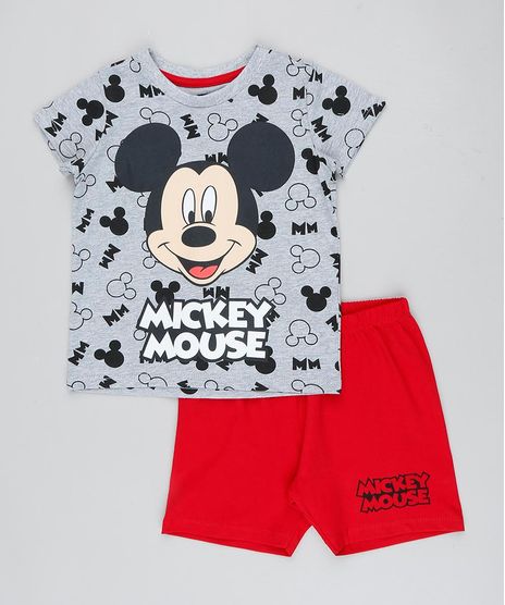 Pijama-Infantil-Mickey-Estampado-Manga-Curta-Cinza-Mescla-9418594-Cinza_Mescla_1
