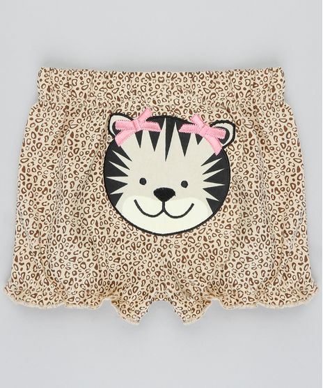 Short-Infantil-Onca-Estampado-Animal-Print-com-Babado-Bege-9188409-Bege_1