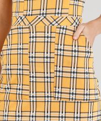 Vestido-Feminino-Curto-Xadrez-com-Bolso-Alca-Media-Mostarda-9436137-Mostarda_4