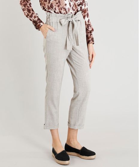Calca-Clochard-Feminina-Estampada-com-Faixa-de-Amarrar-Kaki-9365120-Kaki_1